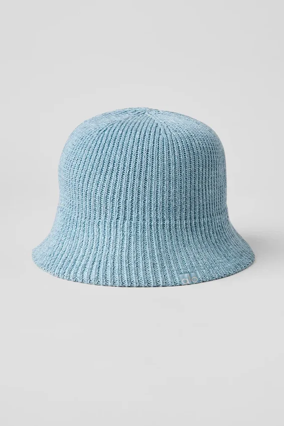 Gorro cloche de punto vaquero - Azul celeste/Azul celeste oscuro