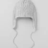 Gorro con orejeras «Winter Bliss» de punto trenzado - Gris jaspeado deportivo