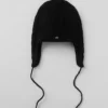 Gorro de invierno «Winter Bliss» con orejeras y punto trenzado - Negro