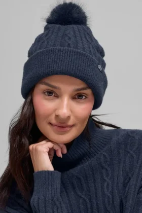 Gorro de invierno «Winter Bliss» de punto trenzado - Azul marino