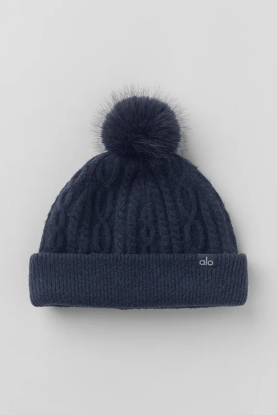 Gorro de invierno «Winter Bliss» de punto trenzado - Azul marino