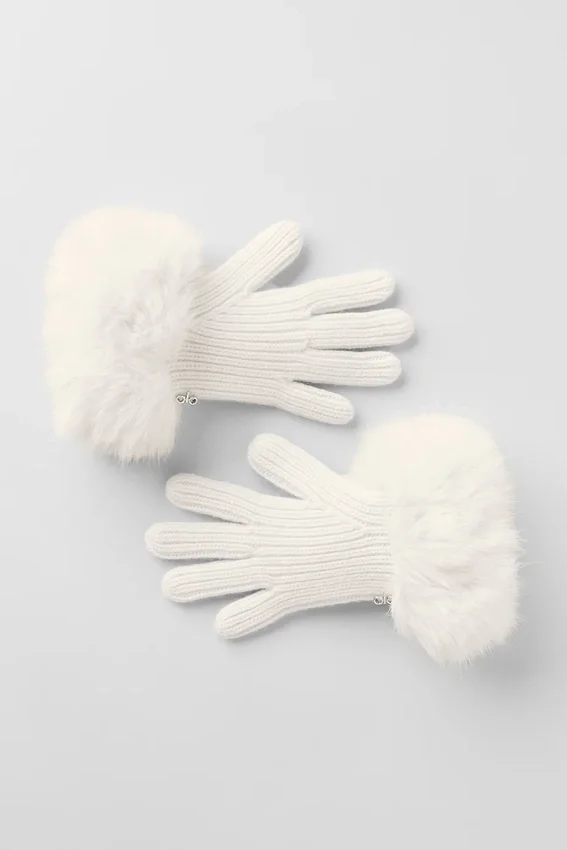 Guantes de cachemira Courchevel - Marfil