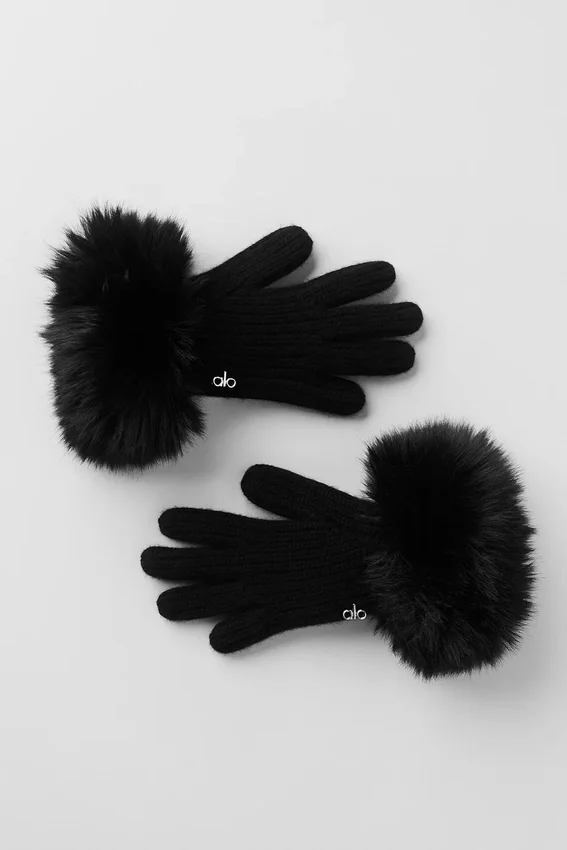 Guantes de cachemira Courchevel - Negro