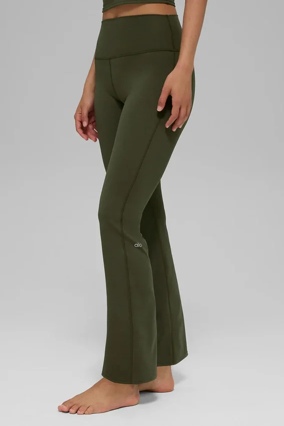 High-Waist 7/8 Bootcut Leggings — Verde oliva