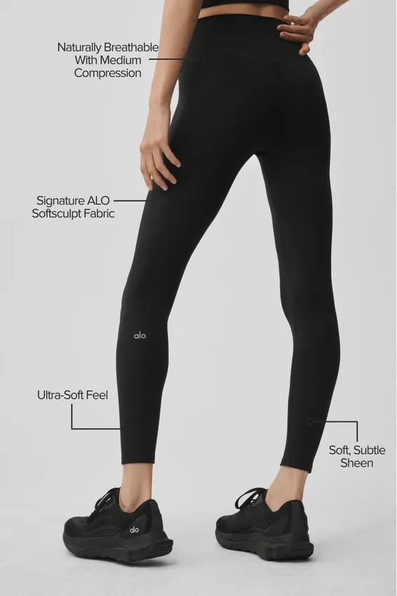 High-Waist 7/8 Leggings Alo Softsculpt - Negro