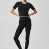 High-Waist 7/8 Leggings Alo Softsculpt - Negro