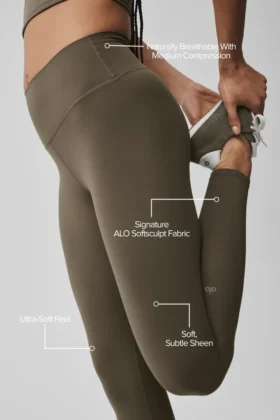 High-Waist 7/8 Leggings Alo Softsculpt – Olive Tree