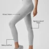High-Waist 7/8 Relay Leggings - Gris jaspeado deportivo/Blanco