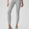 High-Waist 7/8 Relay Leggings - Gris jaspeado deportivo/Blanco