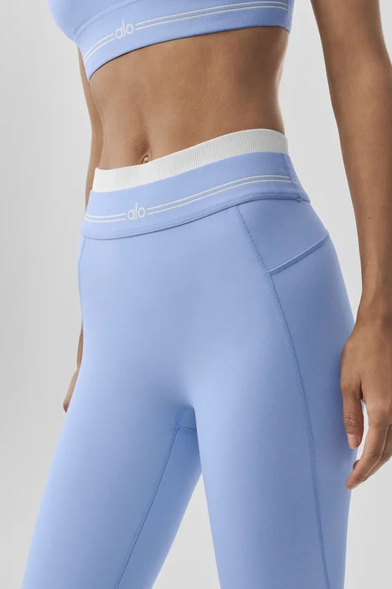 High-Waist Airbrush 7/8 «Better Together» - Azul Provenza claro/