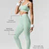 High-Waist Airbrush 7/8 «Better Together» - Menta/Blanco
