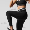 High-Waist Airbrush 7/8 «Better Together» - Negro/Blanco