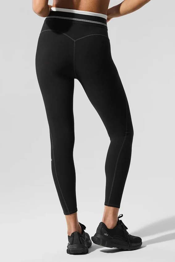 High-Waist Airbrush 7/8 «Better Together» - Negro/Blanco