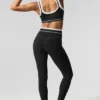 High-Waist Airbrush 7/8 «Better Together» - Negro/Blanco