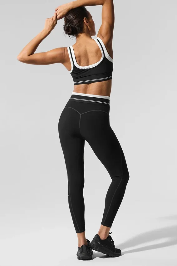 High-Waist Airbrush 7/8 «Better Together» - Negro/Blanco
