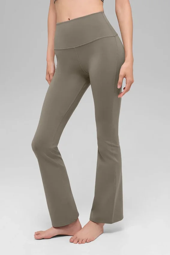 High-Waist Airbrush 7/8 Bootcut Leggings - Cacao claro