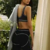 High-Waist Airbrush 7/8 «Heart Throb» - Negro/Blanco