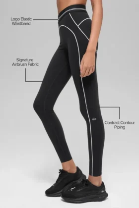 High-Waist Airbrush 7/8 «Heart Throb» – Negro/Blanco