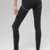High-Waist Airbrush 7/8 «Heart Throb» - Negro/Blanco