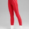 High-Waist Airbrush 7/8 «Heart Throb» - Rojo brillante/Blanco