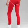 High-Waist Airbrush 7/8 «Heart Throb» - Rojo brillante/Blanco