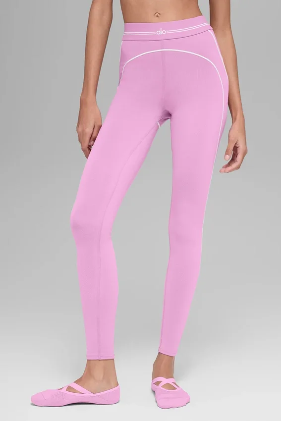 High-Waist Airbrush 7/8 «Heart Throb» - Rosa Candy Heart/Blanco