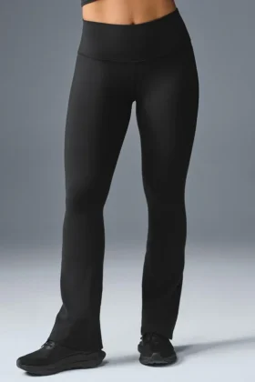 High-Waist Airbrush Bootcut Legging - Negro