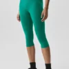 High-Waist Airbrush Capri de 16" - Emerald Isle