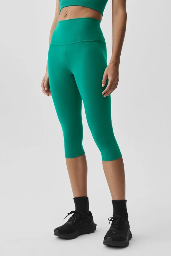 High-Waist Airbrush Capri de 16" - Emerald Isle