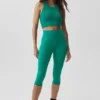 High-Waist Airbrush Capri de 16" - Emerald Isle