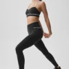 High-Waist Airbrush Fast Track Legging – Negro/Blanco