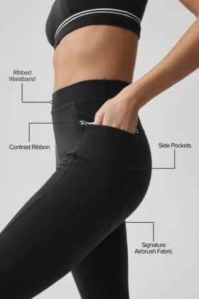 High-Waist Airbrush Fast Track Legging – Negro/Blanco