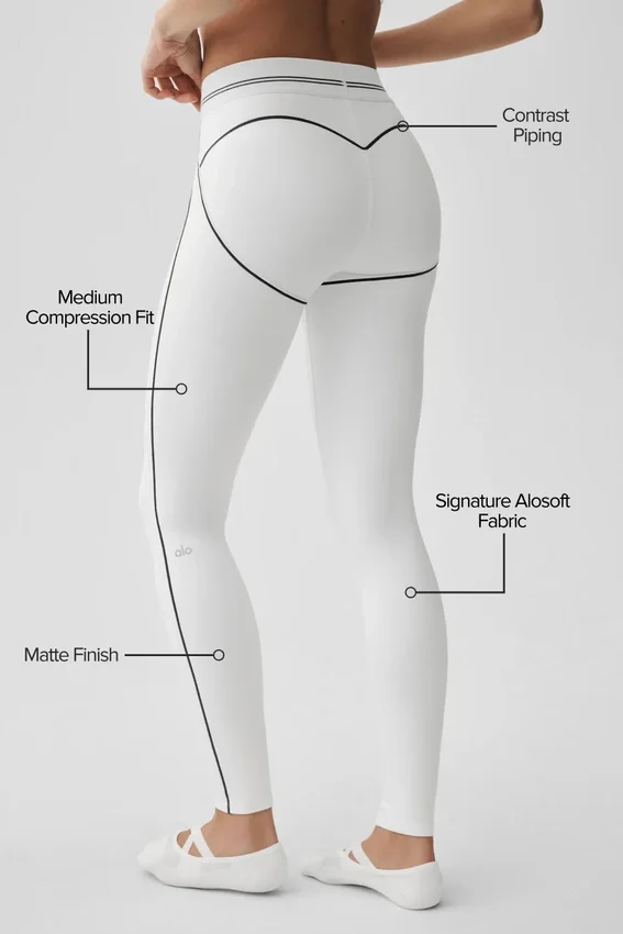 High-Waist Airbrush Heart Throb Leggings - Blanco/Negro