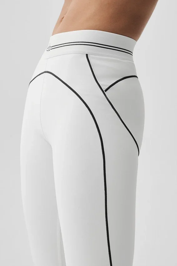 High-Waist Airbrush Heart Throb Leggings - Blanco/Negro