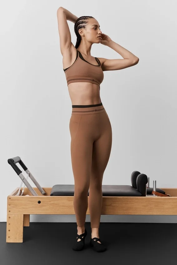 High-Waist Airbrush Legging «Better Together» de largo 7/8 con estampado aerógrafo - Marrón «Sun Kissed»/Negro