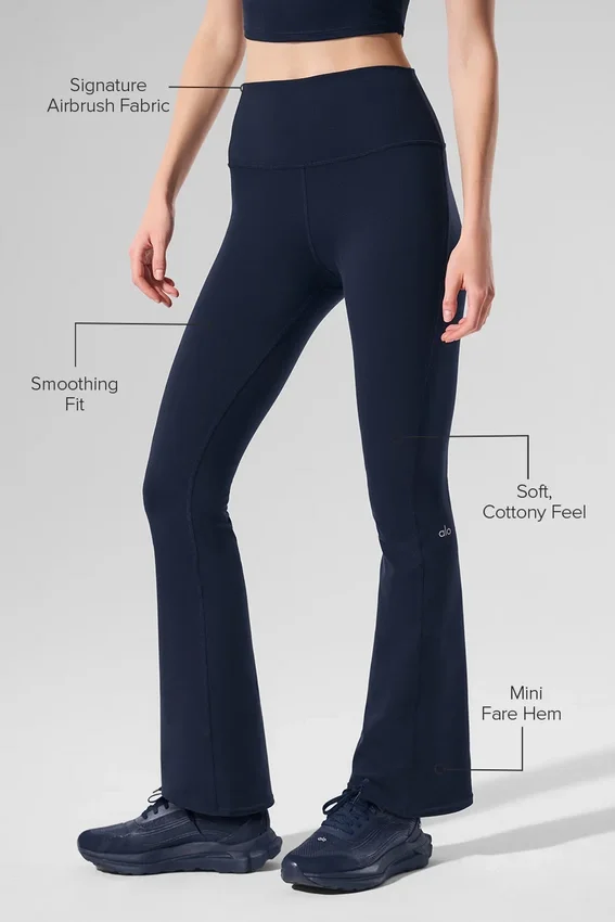 High-Waist Airbrush Legging con corte acampanado 7/8 - Azul marino