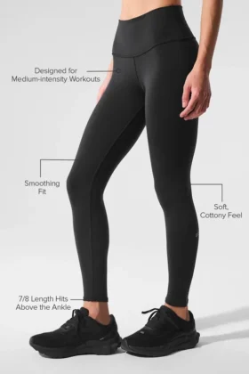 High-Waist Airbrush Legging de largo 7/8 – Negro