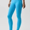 High-Waist Airbrush Legging «Heart Throb» con efecto aerógrafo — Azul celeste/Blanco