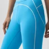 High-Waist Airbrush Legging «Heart Throb» con efecto aerógrafo — Azul celeste/Blanco