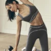 High-Waist Airbrush Legging «Heart Throb» con efecto Airbrush - Antracita/Blanco