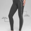 High-Waist Airbrush Legging «Heart Throb» con efecto Airbrush - Antracita/Blanco