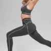 High-Waist Airbrush Legging «Heart Throb» con efecto Airbrush - Antracita/Blanco