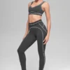 High-Waist Airbrush Legging «Heart Throb» con efecto Airbrush - Antracita/Blanco