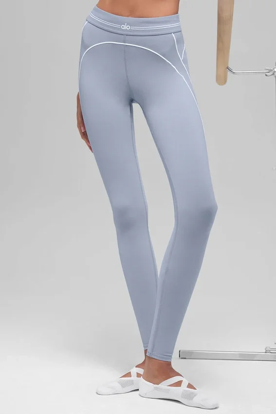 High-Waist Airbrush Legging «Heart Throb» con estampado aerografiado - Winter Frost/Blanco