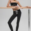 High-Waist Airbrush Race Pace 7/8 Leggings - Negro/Blanco