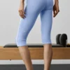 High-Waist Airbrush Race Pace Capri – Azul Provenza claro/Blanco