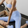 High-Waist Airbrush Race Pace Capri – Azul Provenza claro/Blanco