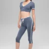 High-Waist Airbrush Race Pace capri - Bluestone/Blanco
