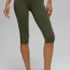 High-Waist Airbrush Race Pace Capri - Verde oliva/Negro