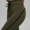 High-Waist Airbrush Race Pace Capri - Verde oliva/Negro